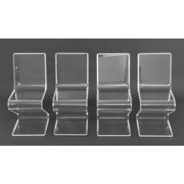 Modern Clear Acrylic "Z" Dining Chairs, 8 For Sale In New York - Image 6 of 14
