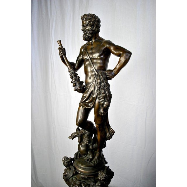 A french bronze of hercules. This wonderful piece depicts the great battle of the lernaean hydra monster, the multi-headed...