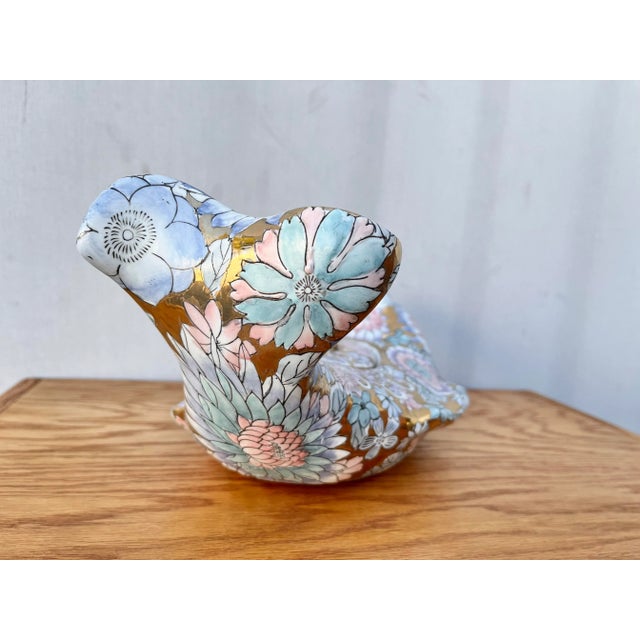 Vintage Hand Painted Porcelain Covered Carp-Form Tureen For Sale In Miami - Image 6 of 13