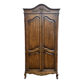 Mid 20th Century French Carved Armoire For Sale