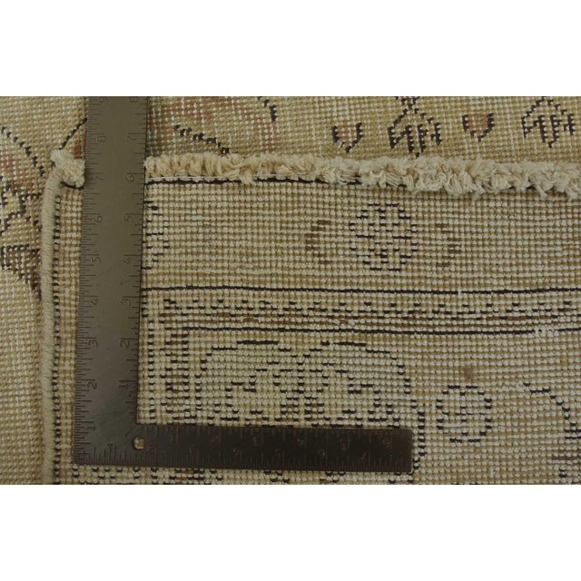 Tabriz Rug 6’5” X 9’5” Beige Vintage Distressed Wool Hand-Knotted Carpet For Sale - Image 14 of 14