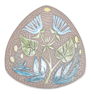 Vintage Decorative Ceramic Dish with Floral Pattern by Mari Simmulson for Upsala-Ekeby, 1950s