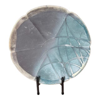 Vintage 1994 Tony Evans Raku Pottery Large Charger Platter Studio Art For Sale