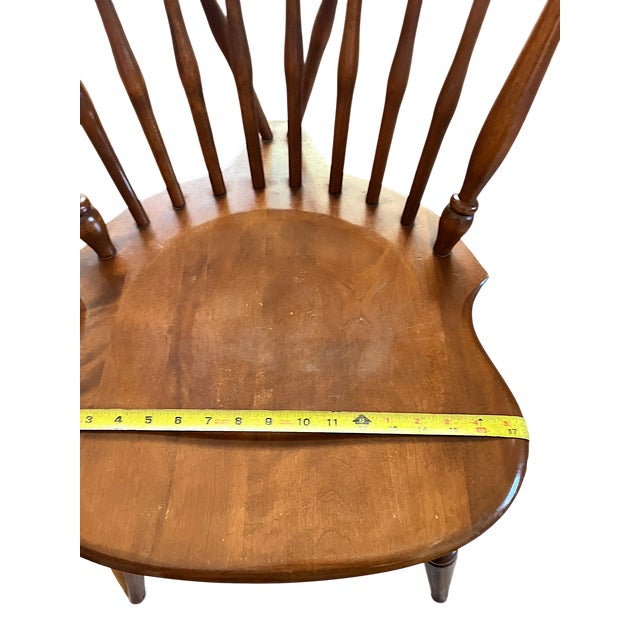 Set of Four Vintage Windsor Dining Chairs in Nutmeg Finish — Two Ethan Allen & Two Companion Chairs For Sale - Image 13 of 18