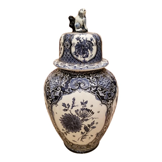 Blue and White Delft Jar For Sale