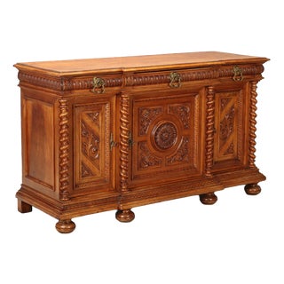 Antique Neo-Baroque Credenza in Walnut For Sale