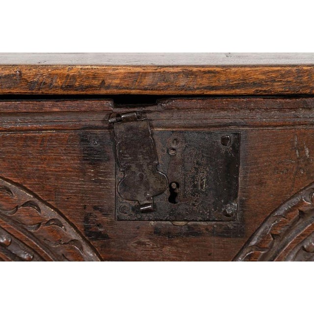 17th Century English Oak Coffer, 1690 For Sale - Image 8 of 15