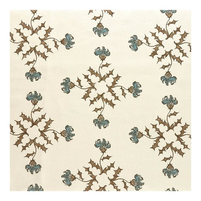 Heather Chadduck Thistleton Fabric Remnant in Mineral - Shy Yard For Sale