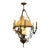 Vintage Ornate Brass Chandelier / Hanging Light Fixture For Sale
