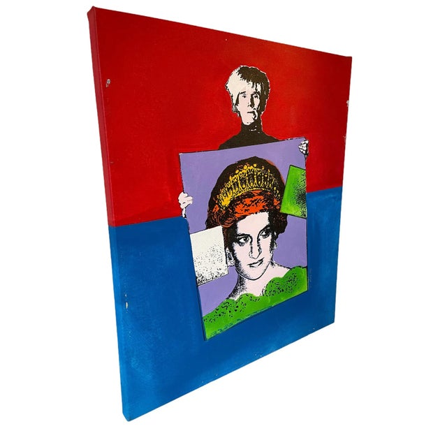 "Warhol & Princess Diana" Contemporary Pop Art Canvas Print Signed T. Azzito For Sale - Image 4 of 10