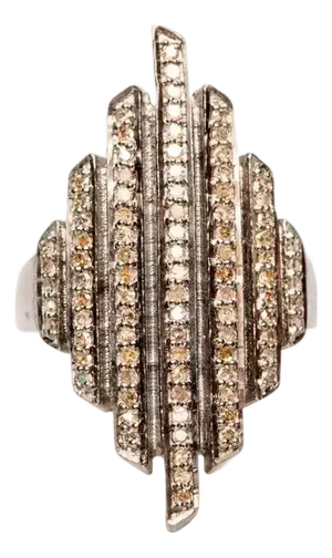Art Deco Style Pavé Diamond Cocktail Ring