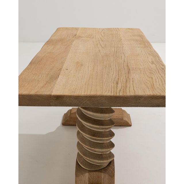 Oak Coffee Table with Corkscrew Legs, Antique, France, Circa 1970 For Sale - Image 4 of 12