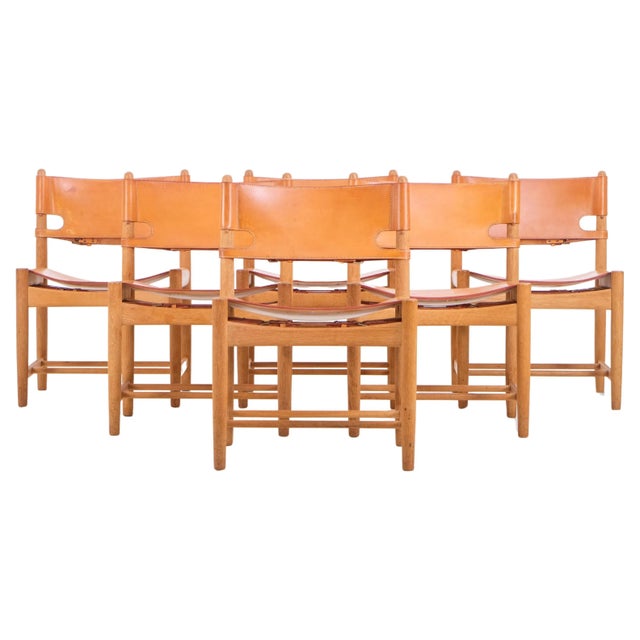 Set of 6 "Spanish"/"Jagt spisestolen" dining chairs model 3237 designed by Borge Mogensen and produced by Frederica...
