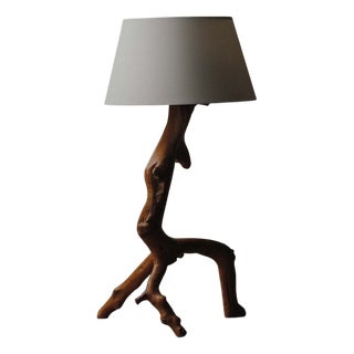 Provençal Tripod Table Lamp in Olive Wood, 1970s For Sale