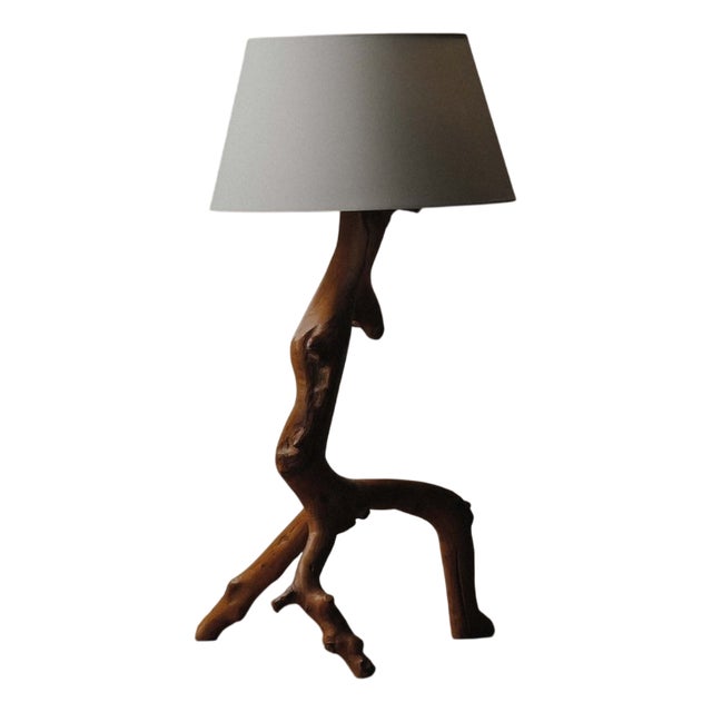 Provençal Tripod Table Lamp in Olive Wood, 1970s For Sale