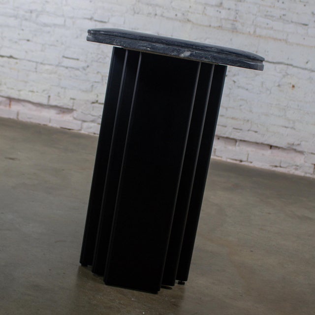 Late 20th Century Scandinavian Post Modern Sofa or Console Table Marble Rectangle Top by Bendixen Designs Made in Denmark For Sale - Image 13 of 18