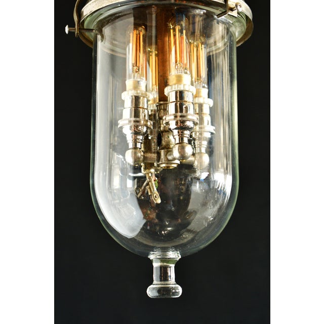Art Deco 19th Century Gas Pendant With Pyrex Cloche For Sale - Image 3 of 11
