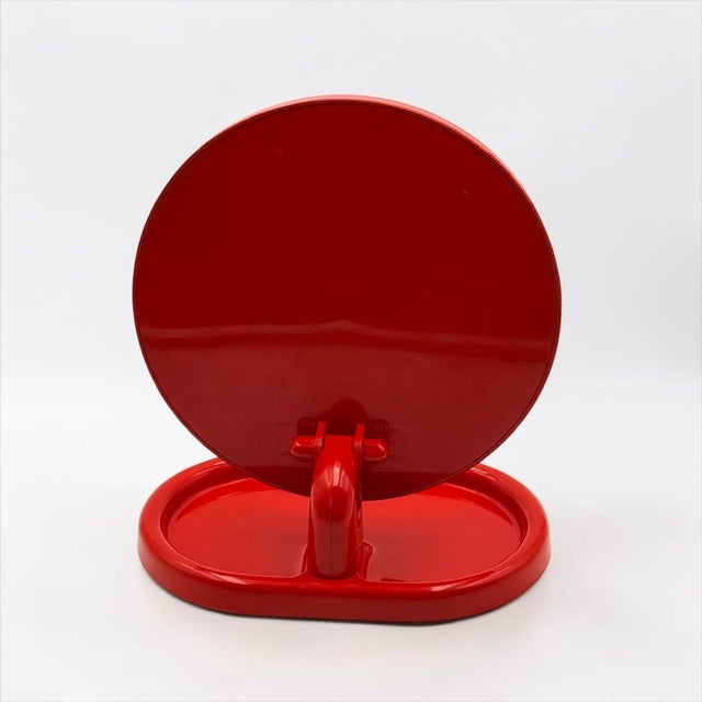 Vanity Mirror in Red Plastic by Olaf Von Bohr for Gedy, Italy, 1970s For Sale - Image 11 of 14