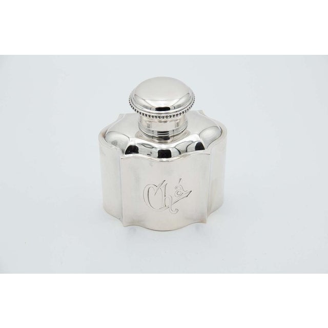 Plain Silver Tea Flask with Pearly Reliefs For Sale - Image 3 of 3