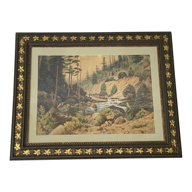 A. H. Slade-River Landscape Watercolor Painting For Sale
