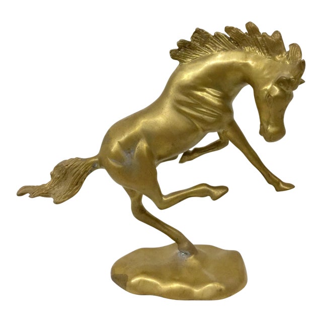 Solid Brass Wild Horse Sculpture For Sale
