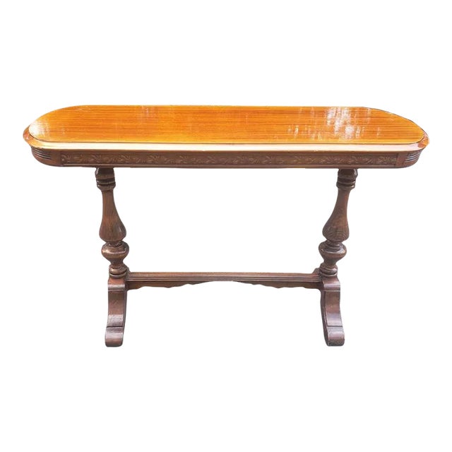 Brandt Furniture Rococo Style Mahogany Trestle Console Table