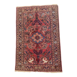 Antique Hand-Knotted Turkish Rug, Wool, Floral Design, 1940, Turkey For Sale