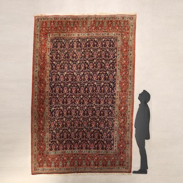 Kum rug in cotton and wool, fine knot, hand-made. Good condition. This piece is attributed to the mentioned...