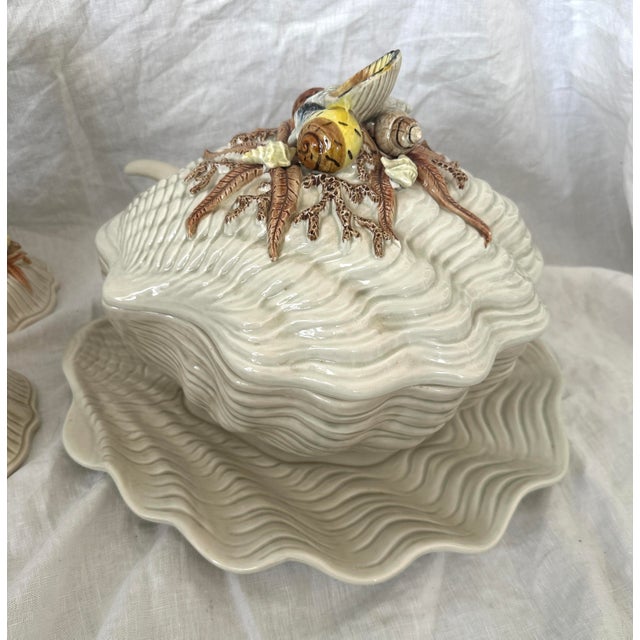 Beige Fitz & Floyd "Shell" Soup Tureen W/Lid, Laddle, & Underplate a Set For Sale - Image 8 of 12