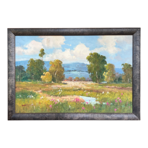 California Wildflowers Impressionist Oil Painting, Framed