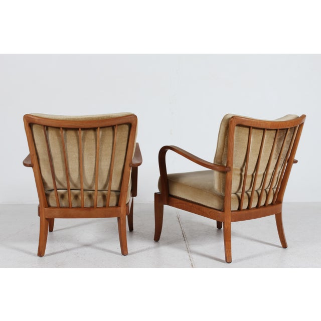 Wood Mid-Century Ash Easy Chairs from Knoll Antimott, Germany, 1960s, Set of 2 For Sale - Image 7 of 15