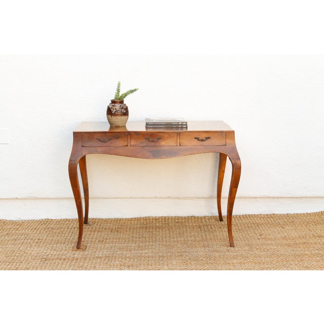 Italian Mid-Century 20th Italian Walnut Marquetry Writing Table For Sale - Image 3 of 12