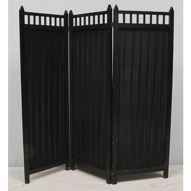 Black Edwardian Folding Screen with Handpainted Flowers on Velvet, 1910s For Sale - Image 8 of 10