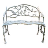 Late 19th Century Georgian Painted Cast Iron Coalbrookdale Garden Bench For Sale