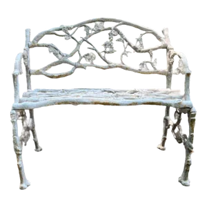 Late 19th Century Georgian Painted Cast Iron Coalbrookdale Garden Bench