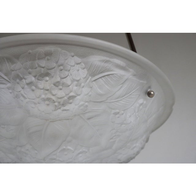 Vintage Art Deco French Pendant Light in Glass, 1920 For Sale - Image 12 of 14