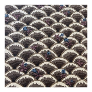 Carleton v Caleb Espresso Brown Hand Printed Linen Fabric- 5 Yards For Sale