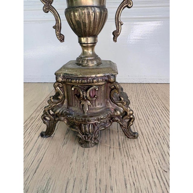 Pair of Vintage Rococo Revival 6-Light Brass-Tone Candelabra, 19” For Sale - Image 9 of 10