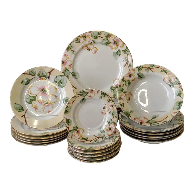 Fairfield Fine China Dogwood Pattern Dinnerware Plates, Set Of24 Chairish