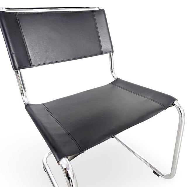 Bauhaus Cantilever Black Chairs S33 by Mart Stam for Thonet, Set of 5 For Sale - Image 9 of 11