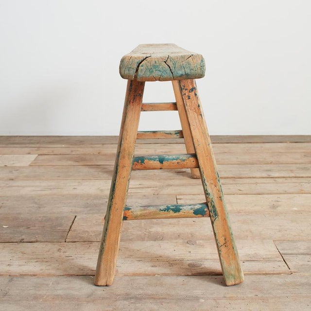 Antique Reclaimed Rustic Wooden Hallway Pig Bench For Sale - Image 6 of 8
