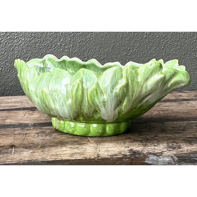 Mid-Century Modern Vintage Royal Haeger Glazed Ceramic Leaf Bowl For Sale - Image 3 of 12