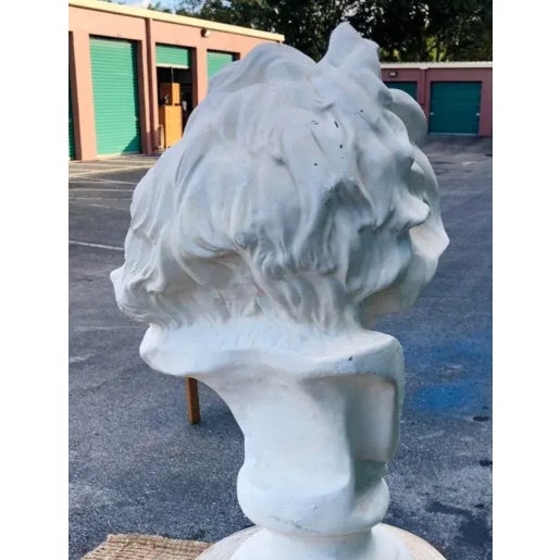 Vintage Painted Terra Cotta Bust of Bearded Man For Sale - Image 9 of 12