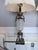 1950s Vintage Crystal and Brass Table Lamps With Marble Bases and Pleated Shades - a Pair For Sale - Image 5 of 15