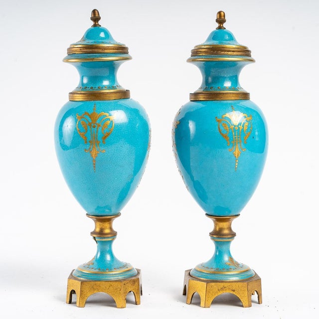 Small Vases in Sevres Porcelain, Set of 2 For Sale - Image 4 of 11