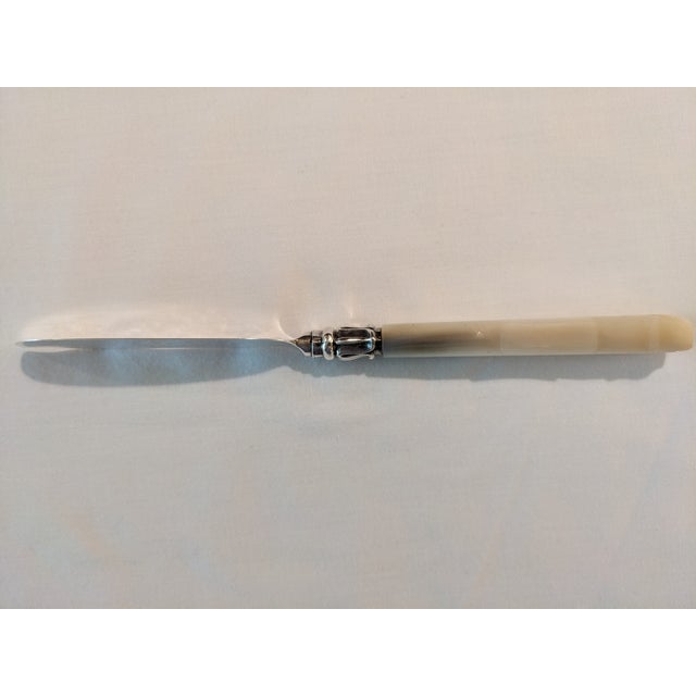 Birmingham 1850 Master Butter Knife Sterling Silver Mother-Of-Pearl For Sale - Image 9 of 12