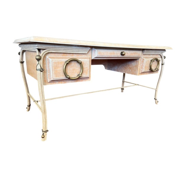 Nautical Coastal Style Executive Desk by Charles Hart For Sale - Image 3 of 9