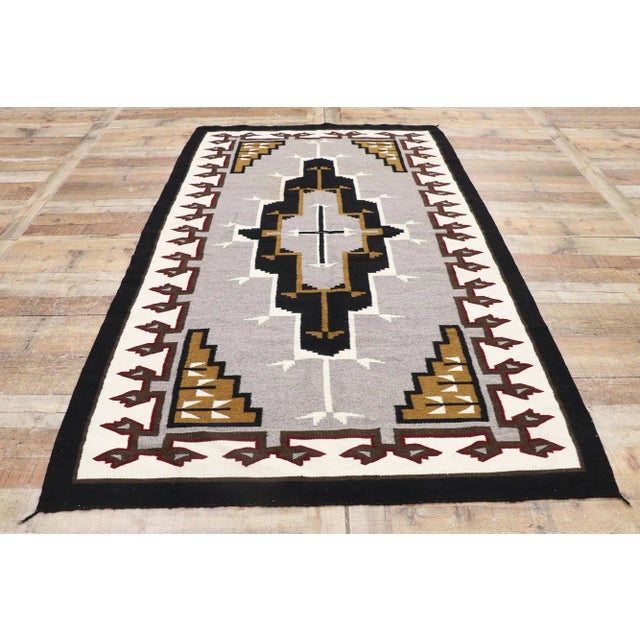 Gray Vintage Klagetoh Navajo-Style Kilim Rug - 04'06 X 07'02 For Sale - Image 8 of 12
