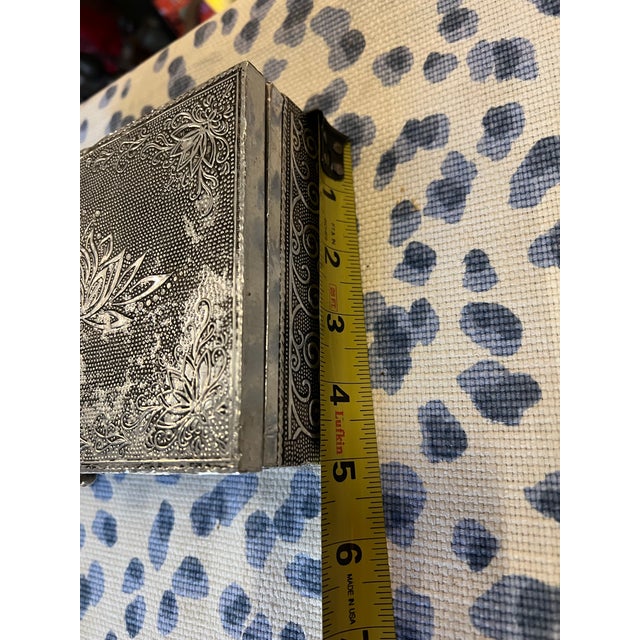 Silver Vintage Silver Etched Wooden Box For Sale - Image 8 of 8
