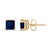Contemporary 14K Yellow Gold 5x5MM Princess Cut Blue Sapphire Solitaire Stud Earrings For Sale - Image 3 of 5